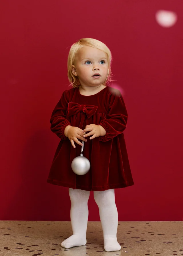 Baby Red Velour Dress (Newborn-23 mnths)