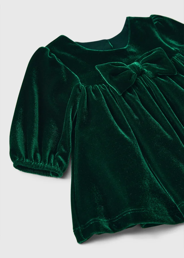 Baby Green Velour Dress (Newborn-23 mnths)