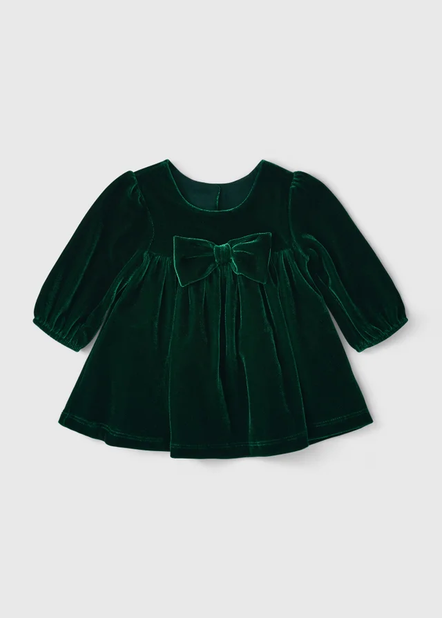Baby Green Velour Dress (Newborn-23 mnths)