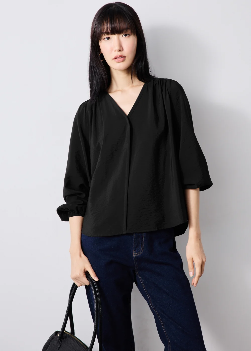 Black Popover Blouse - 8 Image 2