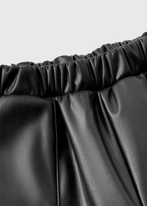 Girls Black Leather Look Shorts (7-15yrs) - 7 Yrs Image 2