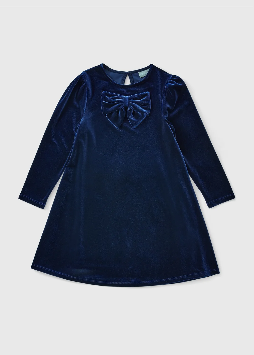 Girls’ Navy Velvet Bow Dress (7-15 Yrs) - 7 Yrs Image 1