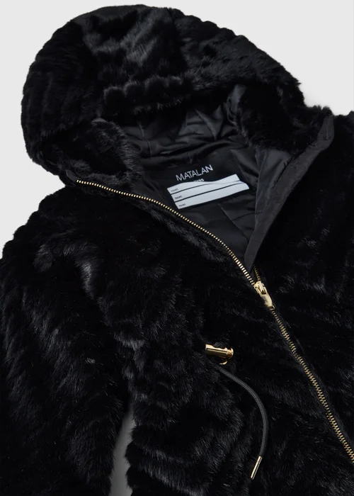 Girls’ Black Faux Fur Coat (7-15 Yrs) - 7 Yrs Image 2