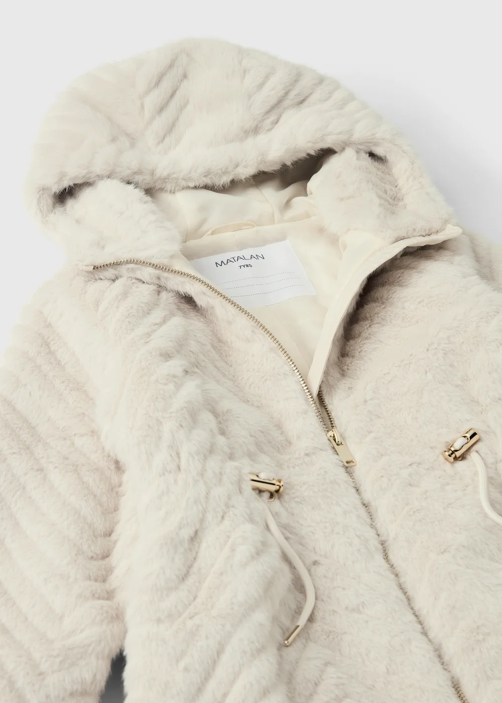 Girls Cream Tiered Faux Fur Coat (7-15yrs) - 7 Yrs Image 2
