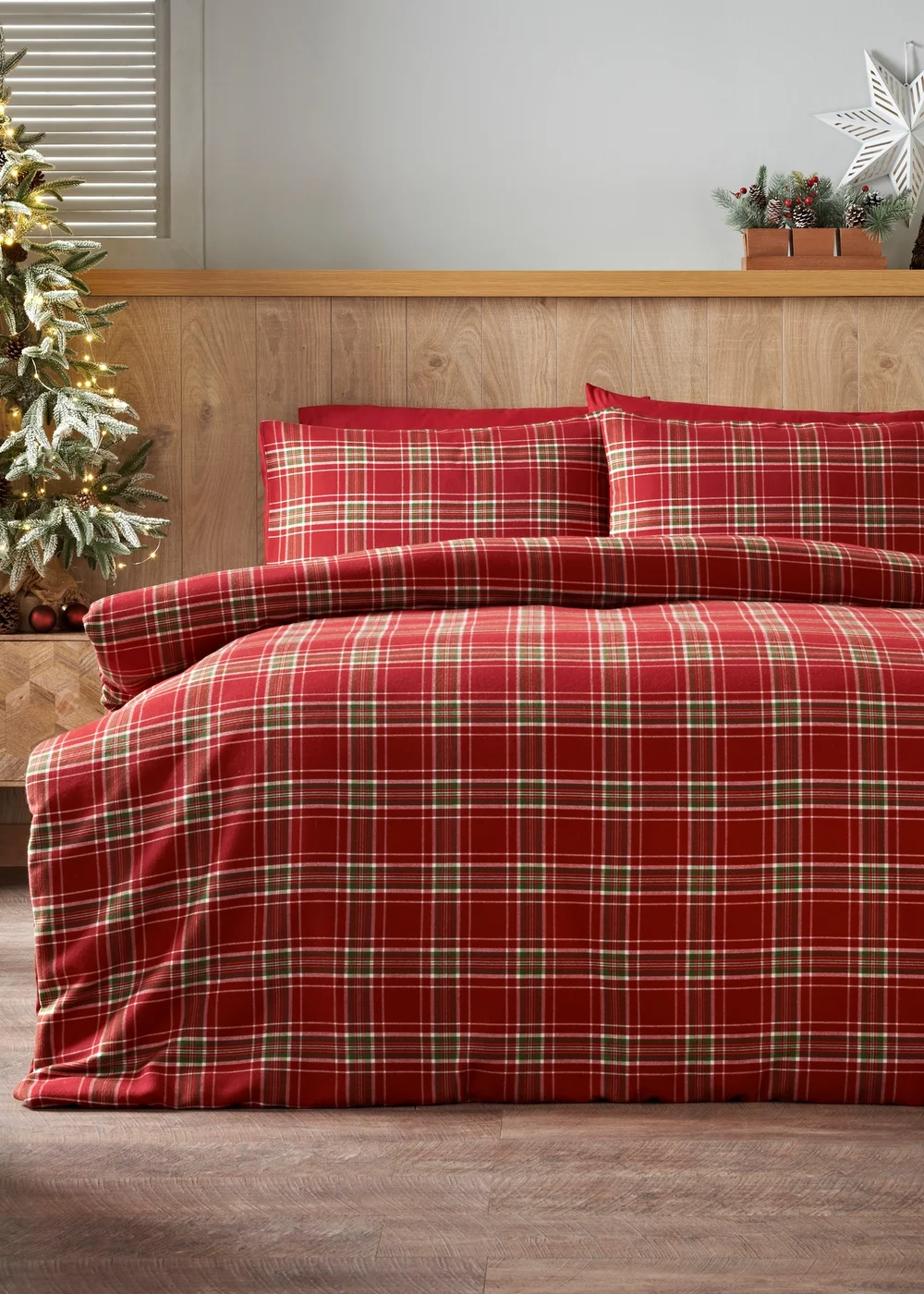 Red Tartan Duvet Set - Single Image 1