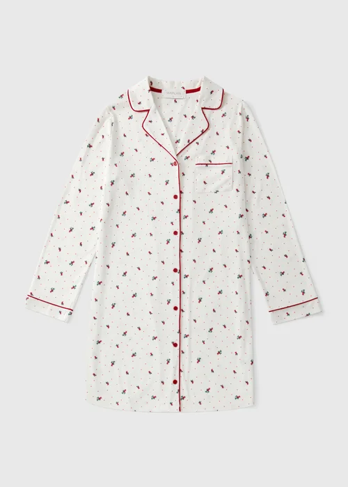 Cream Holly Christmas Night Shirt - 2XL Image 4