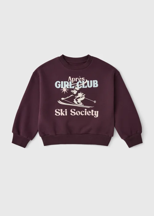 Girls Plum Aprés Ski Sweatshirt (7-15yrs) - 7 Yrs Image 1