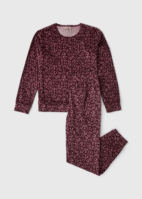 Burgundy Leopard Long Lounge Set - XS Image 4