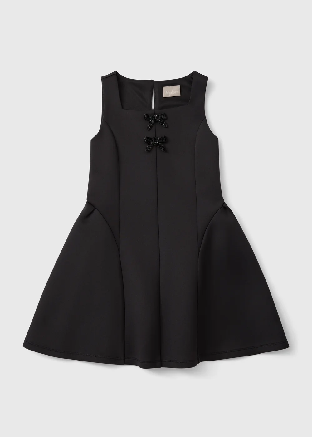 Girls Black Bow Scuba Dress (7-15yrs) - 7 Yrs Image 1