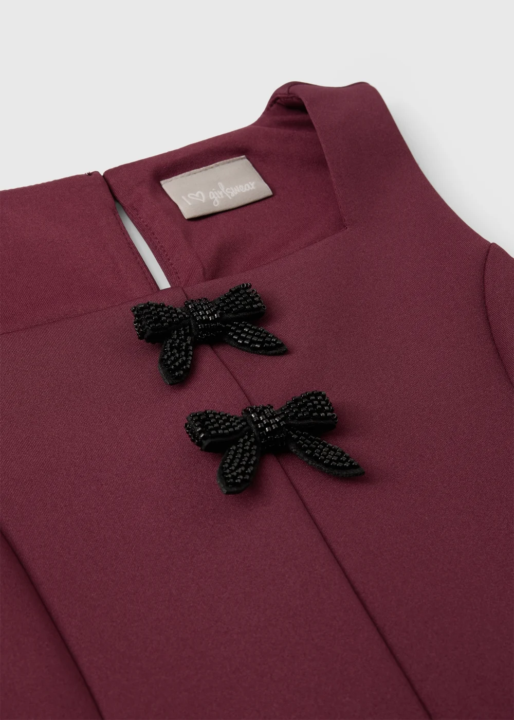 Girls' Burgundy A-Line Dress (7-15 Yrs) - 7 Yrs Image 2