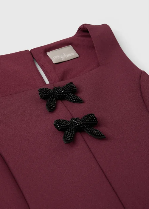 Girls' Burgundy A-Line Dress (7-15 Yrs) - 7 Yrs Image 2