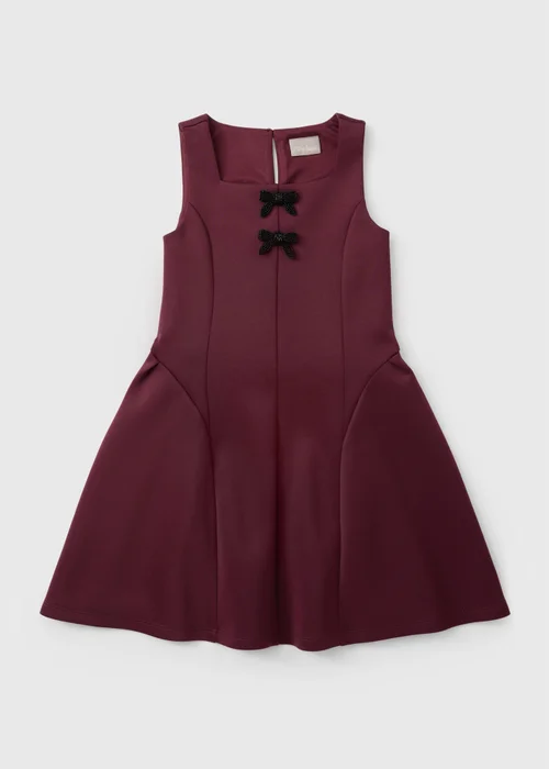 Girls' Burgundy A-Line Dress (7-15 Yrs) - 7 Yrs Image 1