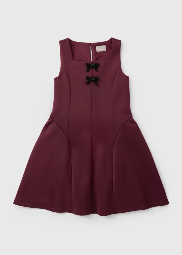 Girls' Burgundy A-Line Dress (7-15 Yrs)