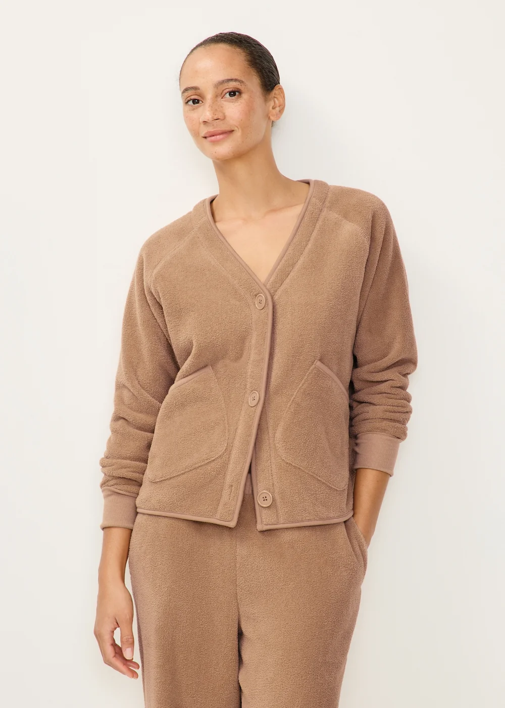 Brown Cosy Lounge Cardigan - S Image 1