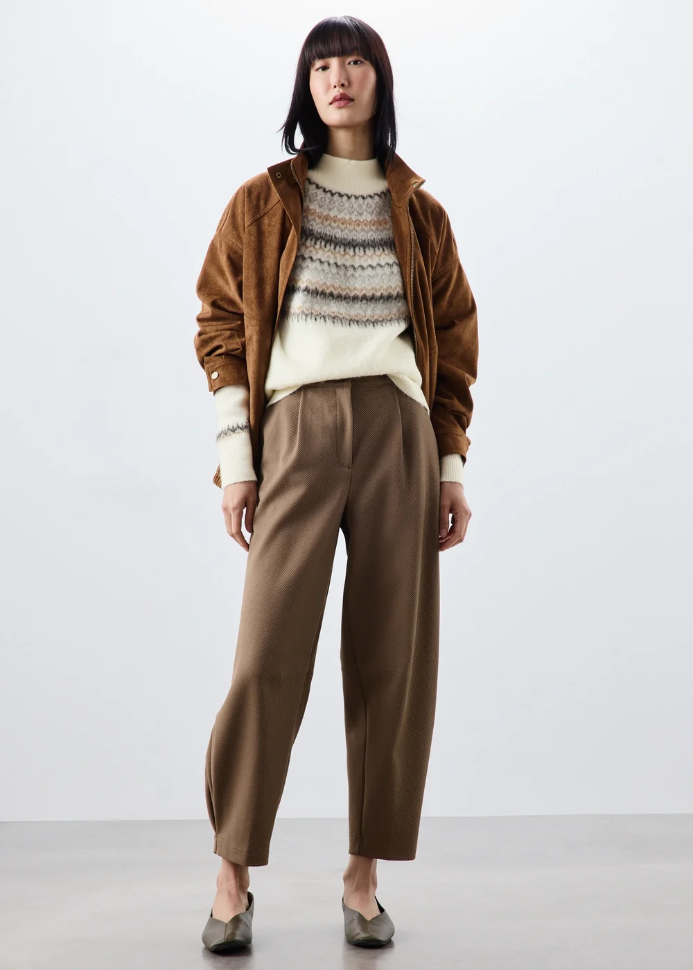 Cream Fairisle Funnel Neck Jumper - XS Image 4