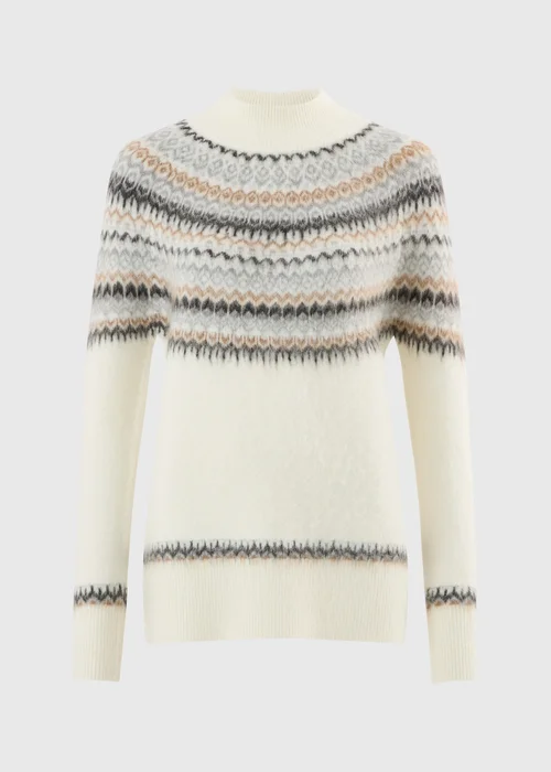 Cream Fairisle Funnel Neck Jumper - XS Image 5
