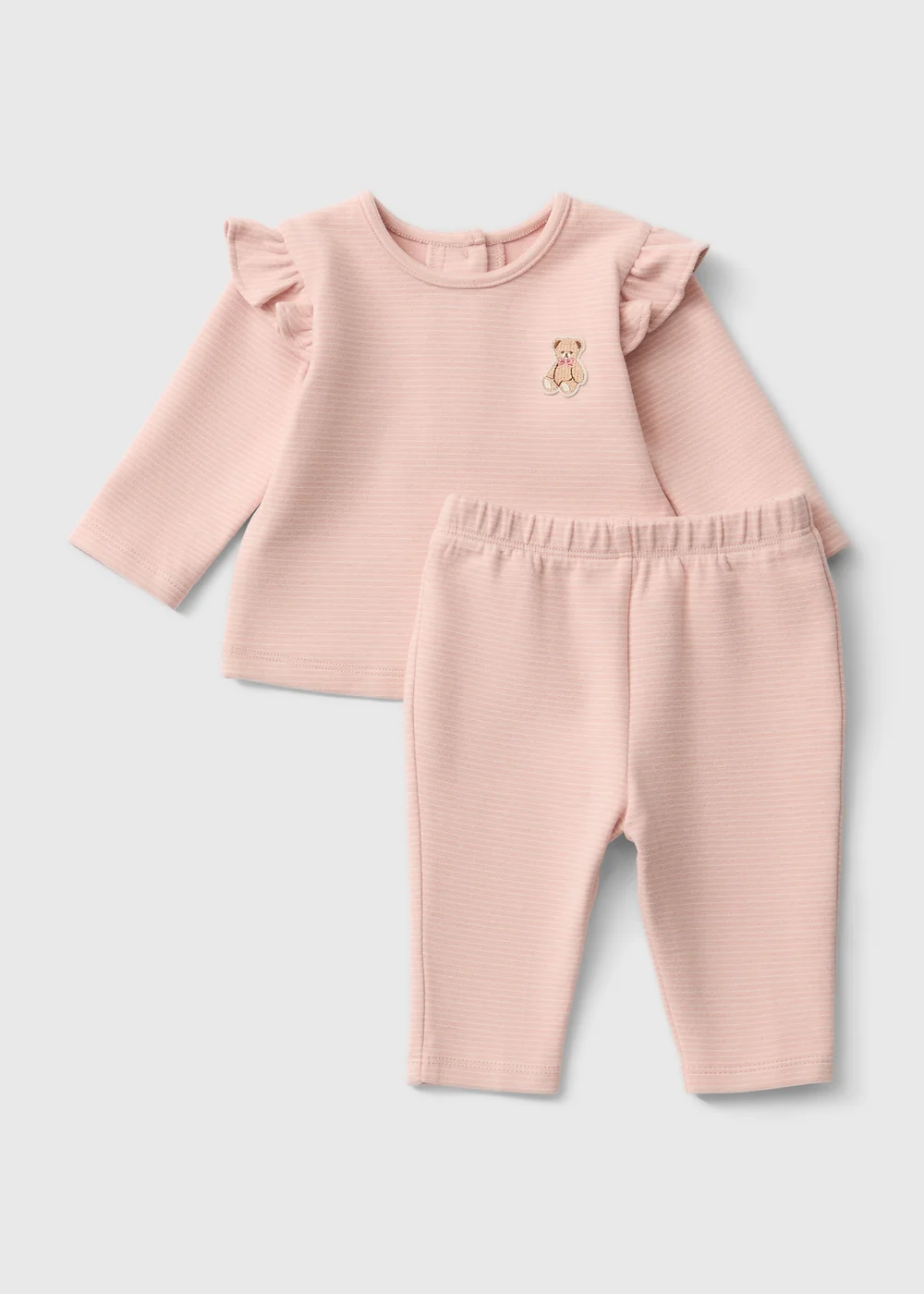 Baby Pink Bear Top & Bottoms Set (Newborn-23 Mnths) - Up to 1 Month Image 1