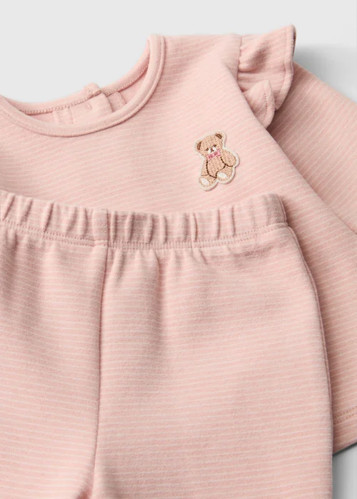 Baby Pink Bear Top & Bottoms Set (Newborn-23 Mnths) - Up to 1 Month Image 2