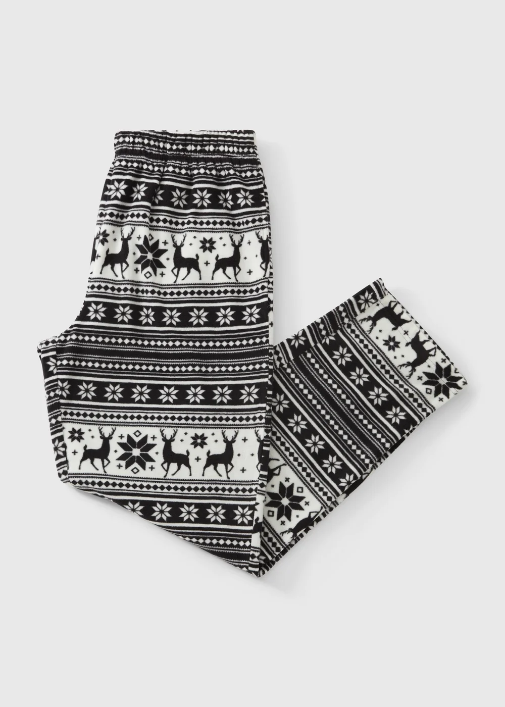 Grey Fairisle Microfleece Pyjama Bottoms - XS Image 1