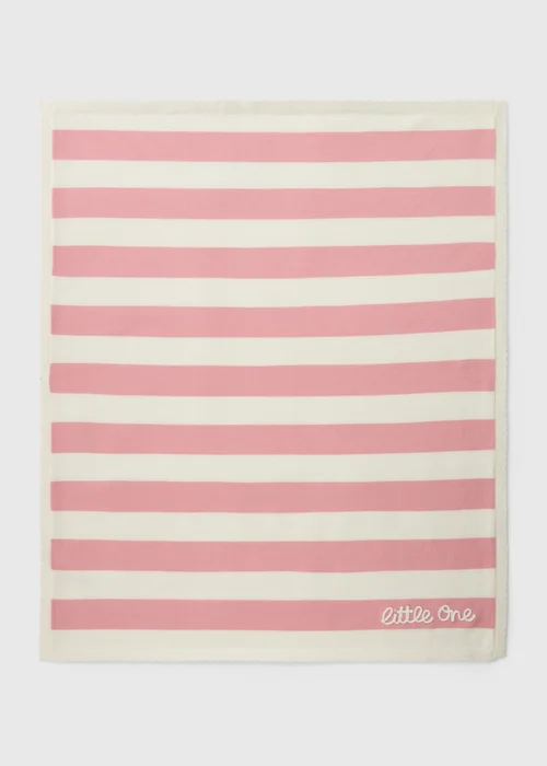 Baby Pink Knitted Little One Blanket - One Size Image 2