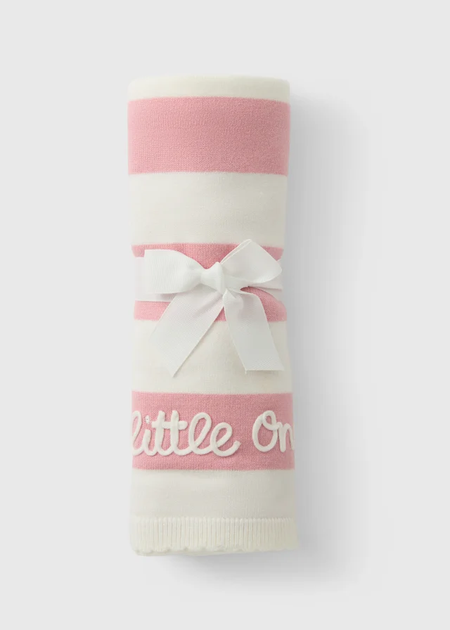 Baby Pink Knitted Little One Blanket