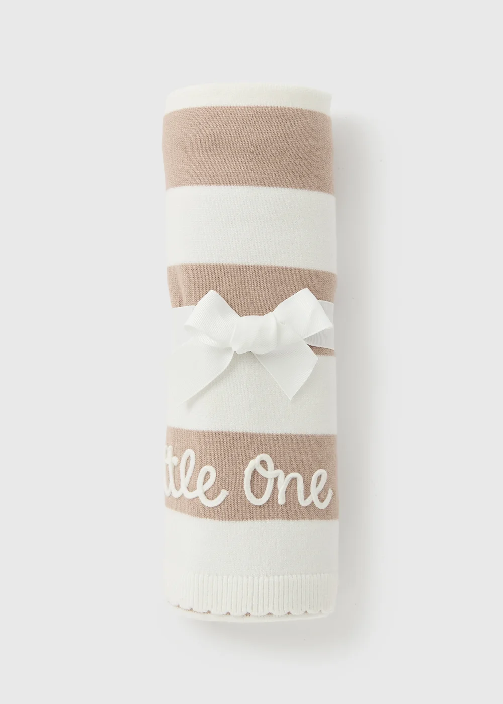 Baby Beige Knitted Little One Blanket - One Size Image 1