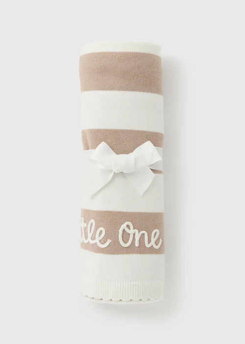 Baby Beige Knitted Little One Blanket - One Size Image 1