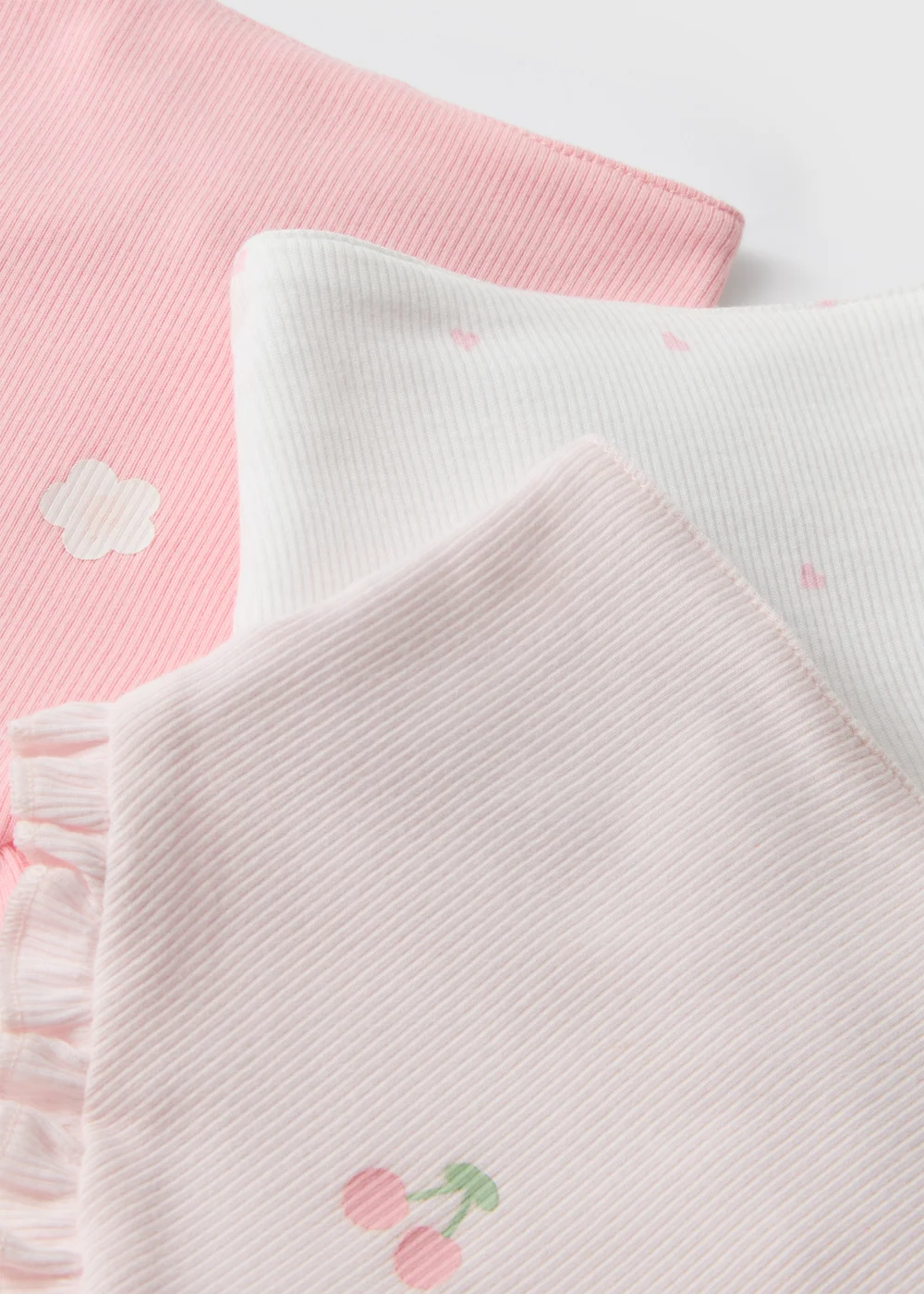 3 Pack Baby Pink Bandana Bibs - One Size Image 2