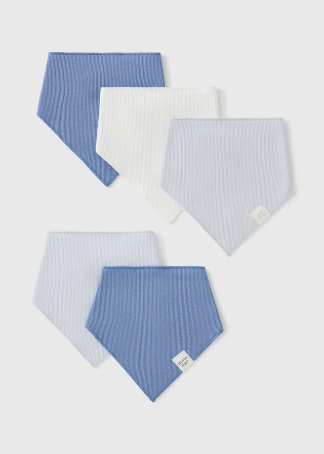 5 Pack Baby Blue Bandana Bibs