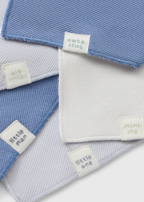 5 Pack Baby Blue Bandana Bibs - One Size Image 2