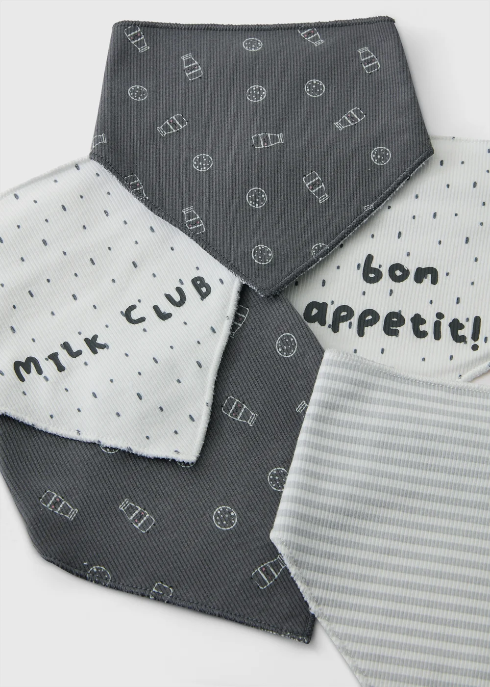 5 Pack Baby Cream Bandana Bibs - One Size Image 2