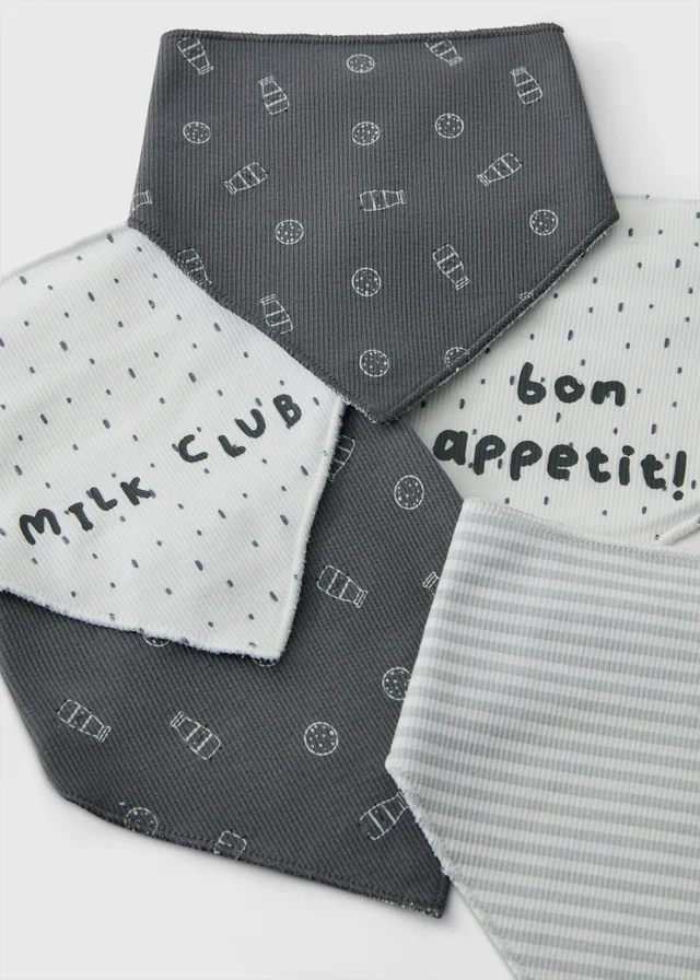 5 Pack Baby Cream Bandana Bibs