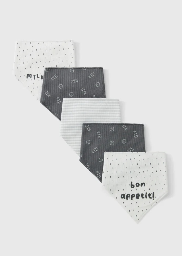 5 Pack Baby Cream Bandana Bibs