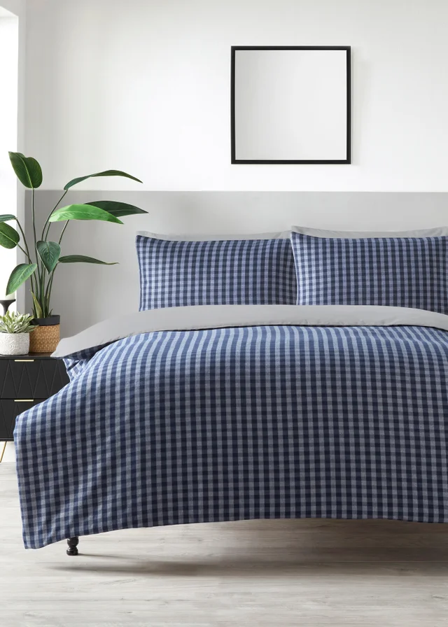 Navy Gingham Duvet Set