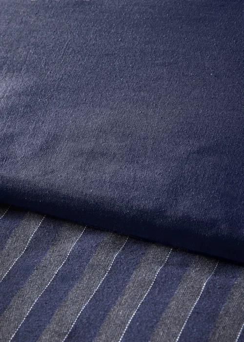 Blue Jacquard Stripe Duvet Set - Double Image 3
