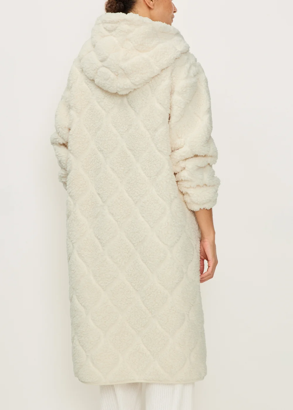 Cream Heart Zip Through Hooded Dressing Gown - XS Image 2