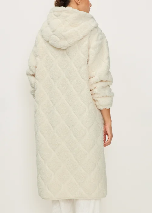 Cream Heart Zip Through Hooded Dressing Gown - XS Image 2