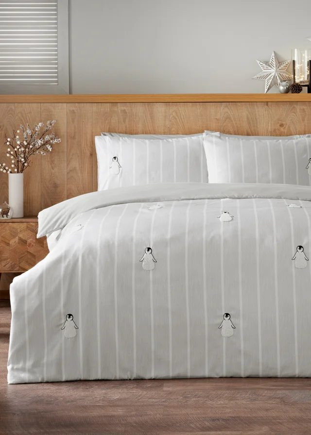 Penguin Embroidered Bed Sheet