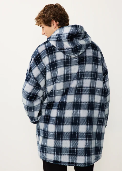 Blue Check Hooded Zip Snoodie - XS Image 2