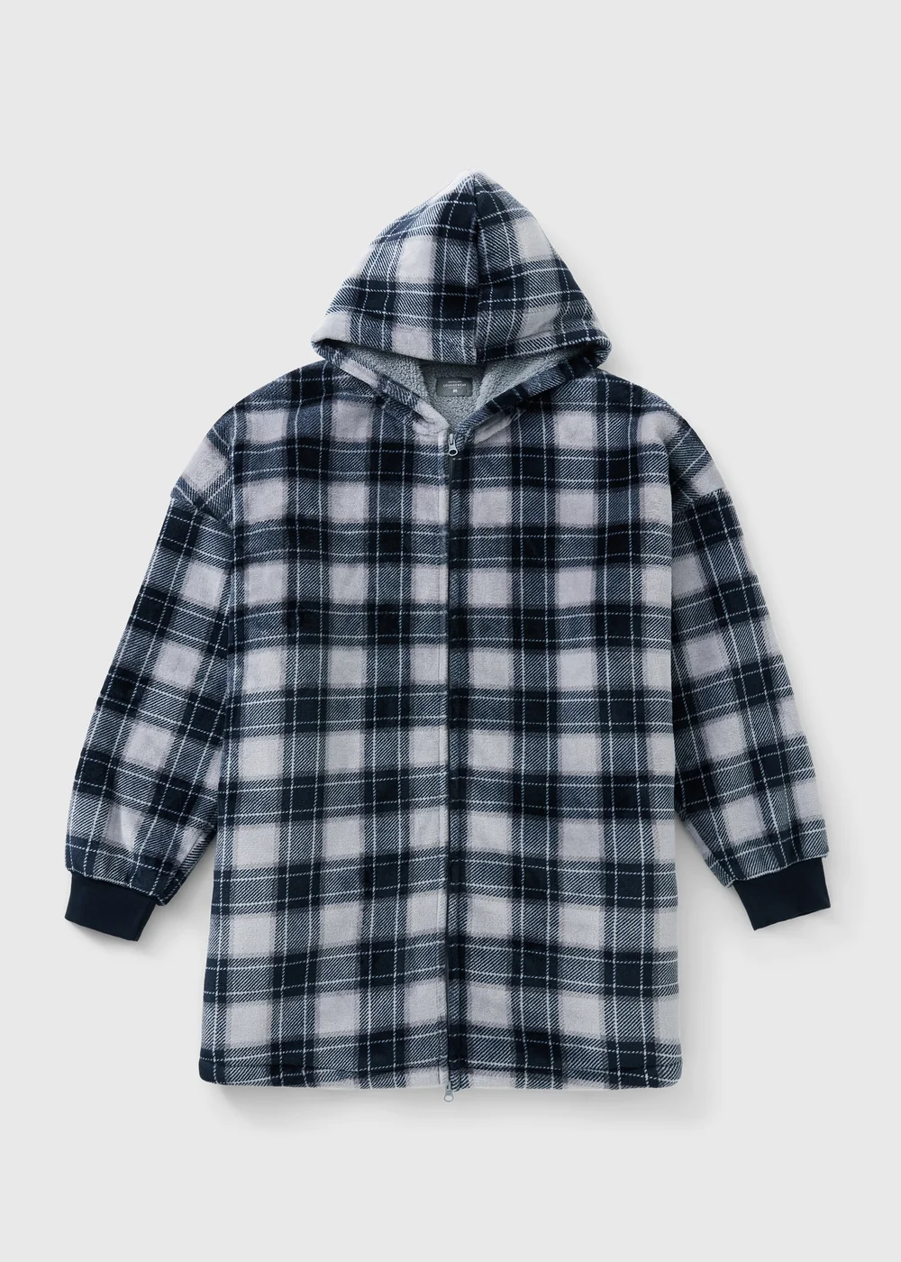 Blue Check Hooded Zip Snoodie - XS Image 4