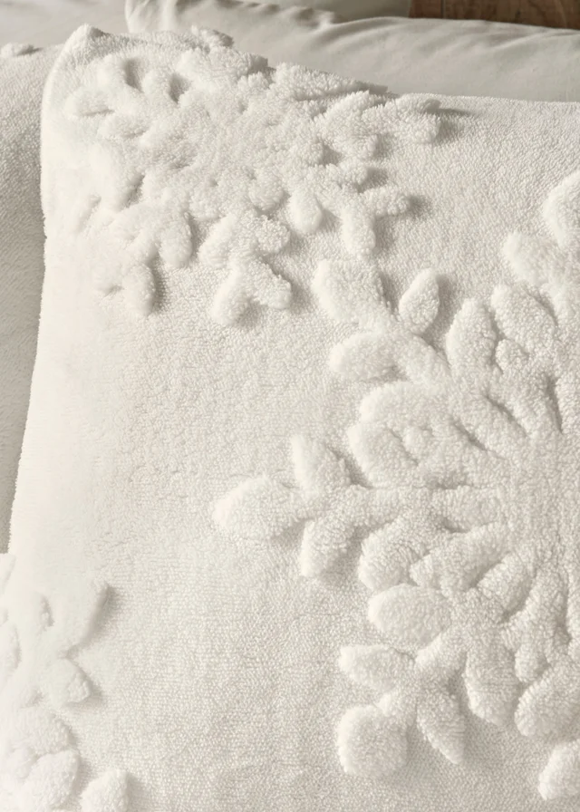 Cream Snowflake Embroidered Duvet Set