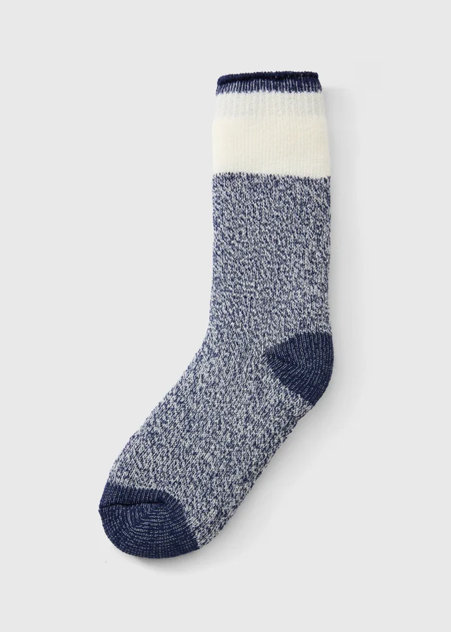 Souluxe Blue & Cream Heat Holders Socks