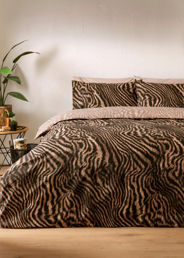 Brown Zebra Print Duvet Set