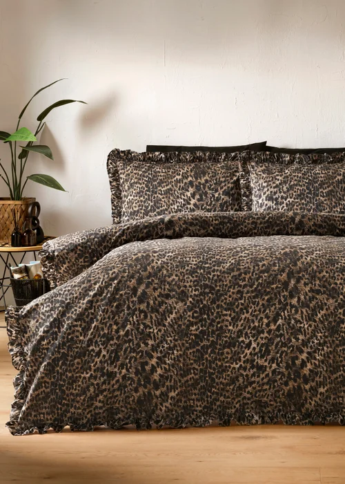 Brown Animal Print Duvet Set - Double Image 1
