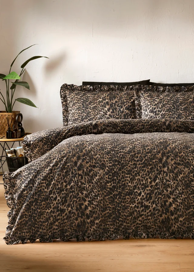 Brown Animal Print Duvet Set