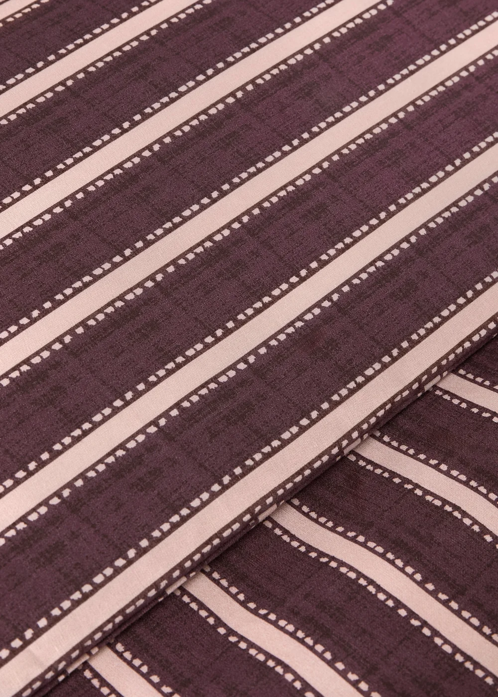Burgundy & Pink Stripe Ruffle Duvet Set - Double Image 3