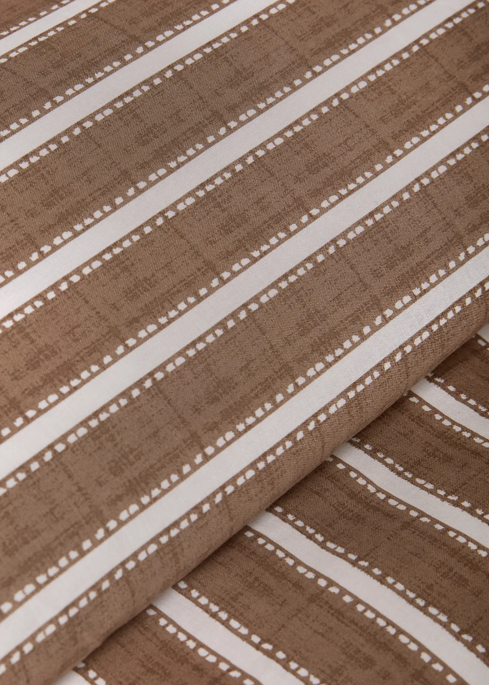 Brown & Cream Stripe Ruffle Duvet Set - Double Image 3