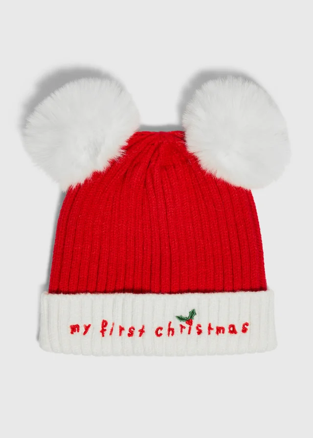 Baby Red First Christmas Beanie (0-24mths)