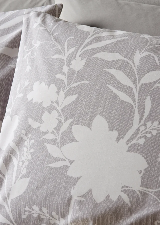 Grey Floral Duvet Set