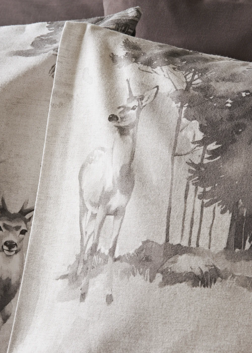 Grey Stag Print Duvet Set - Double Image 2